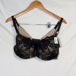 NWT TORRID Black Lace 360° Back Smoothing Lined Full Coverage BALCONETTE BRA 40B